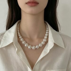 Elegant Vintage-Inspired Faux Pearl Necklace