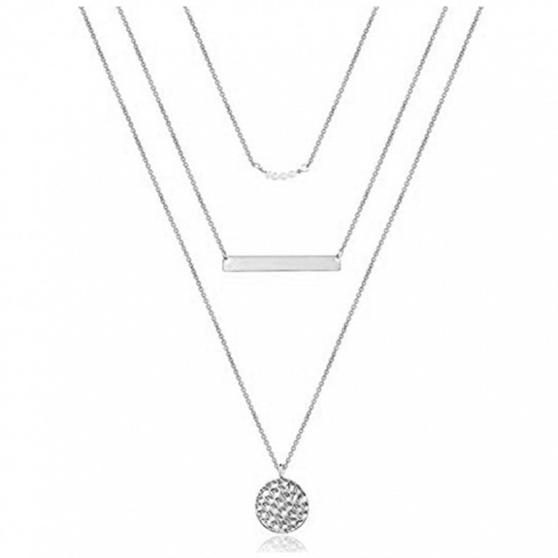 Multi Layered Metal Layered Pearl Necklace - Image 4