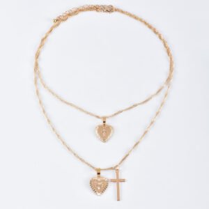 Love cross pendant multi - layered women's necklace