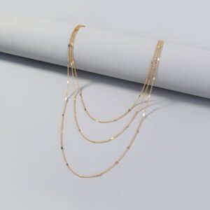 Creative, multi-layered necklace lady