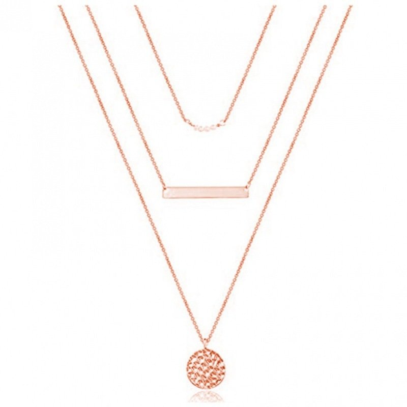 Multi Layered Metal Layered Pearl Necklace - Image 5