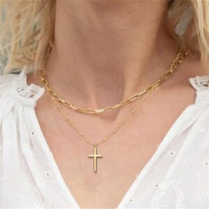 Stainless steel layered necklace