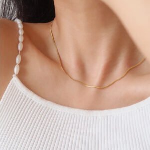 Womens Versatile Layered Minimalist Stainless Steel Necklace
