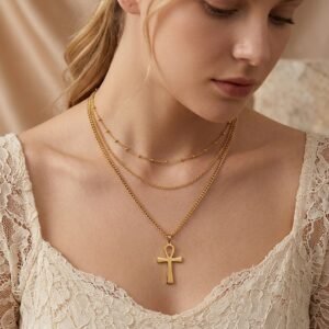 Stainless steel layered necklace