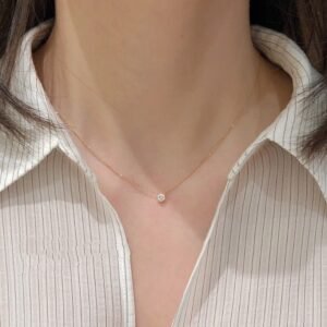 single zircon necklace
